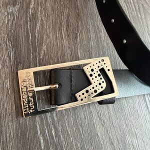 J.Lindberg Black Leather Belt with Silver Buckle